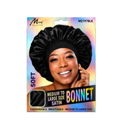Murry Soft Satin Bonnet Medium to Large Black