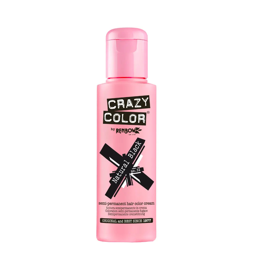 CRAZY COLOR Semi-Permanent Tönung n°032 NATURAL BLACK 100ML