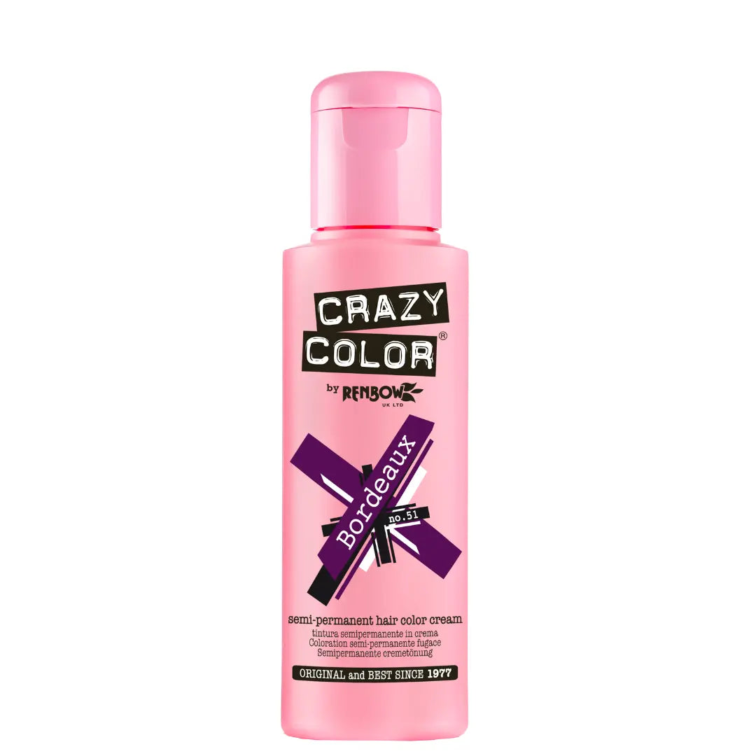 CRAZY COLOR Semi-Permanent Tönung n°51 BORDEAUX 100ML