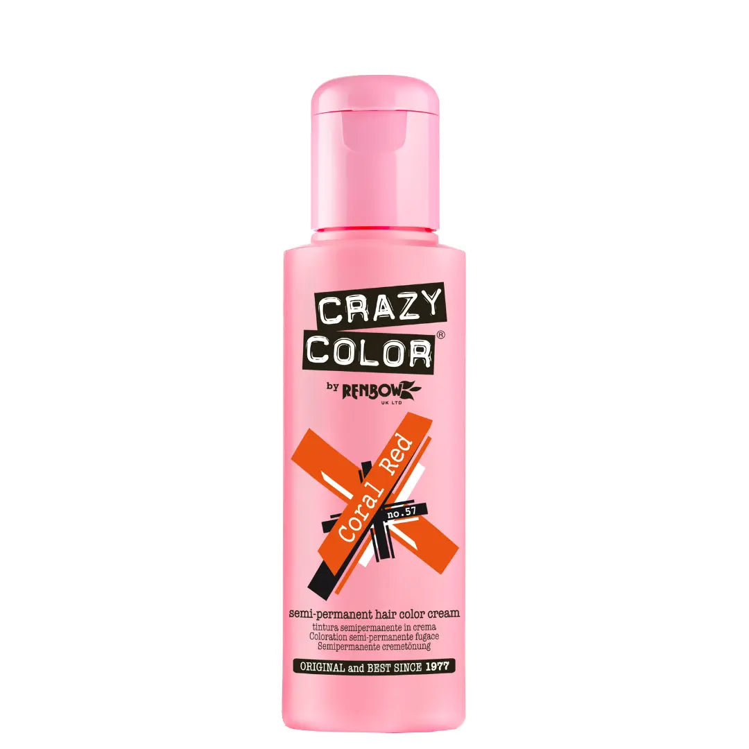 CRAZY COLOR Semi-Permanent Tönung n°57 CORAL RED 100ML