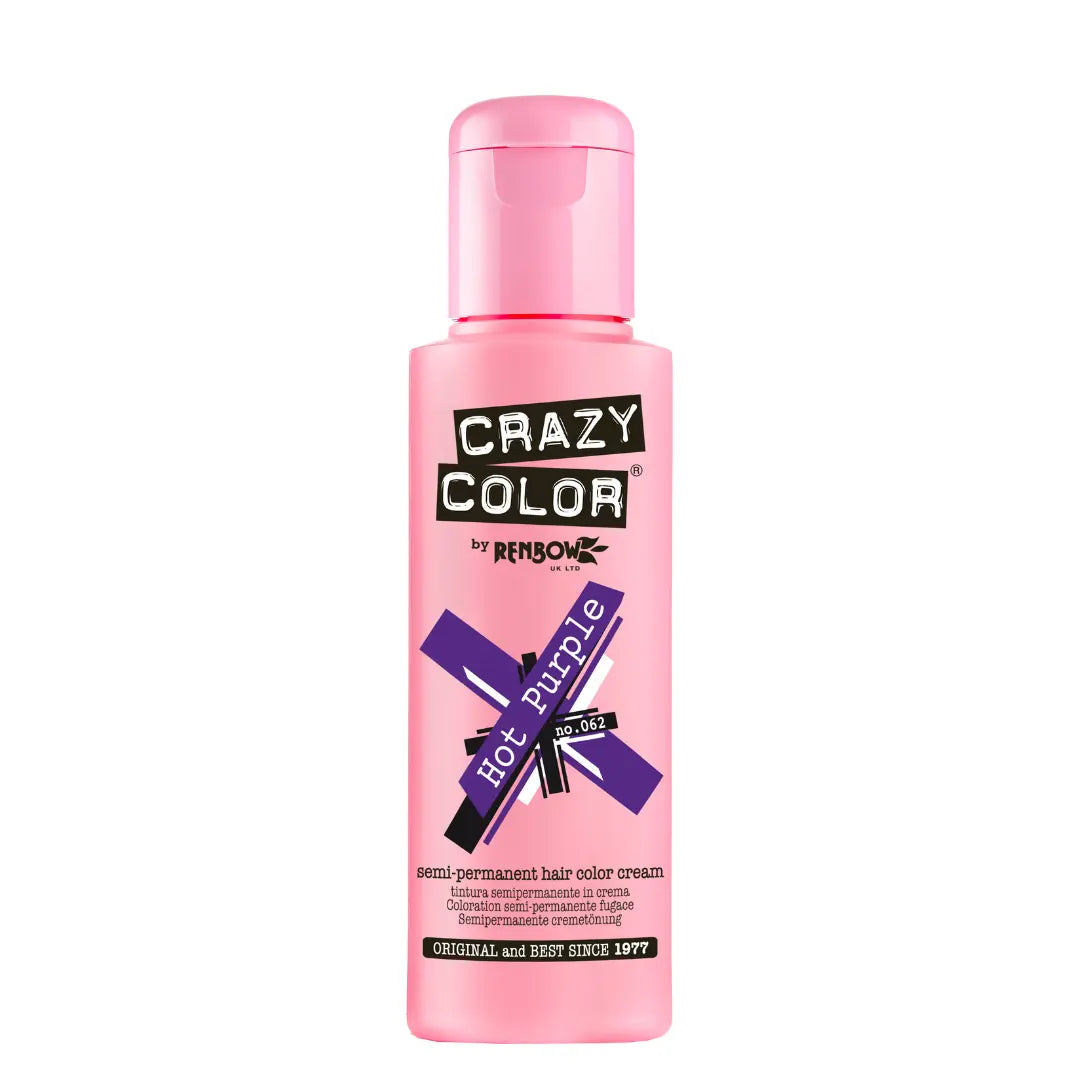 CRAZY COLOR Semi-Permanent Tönung n°62 HOT PURPLE 100ML