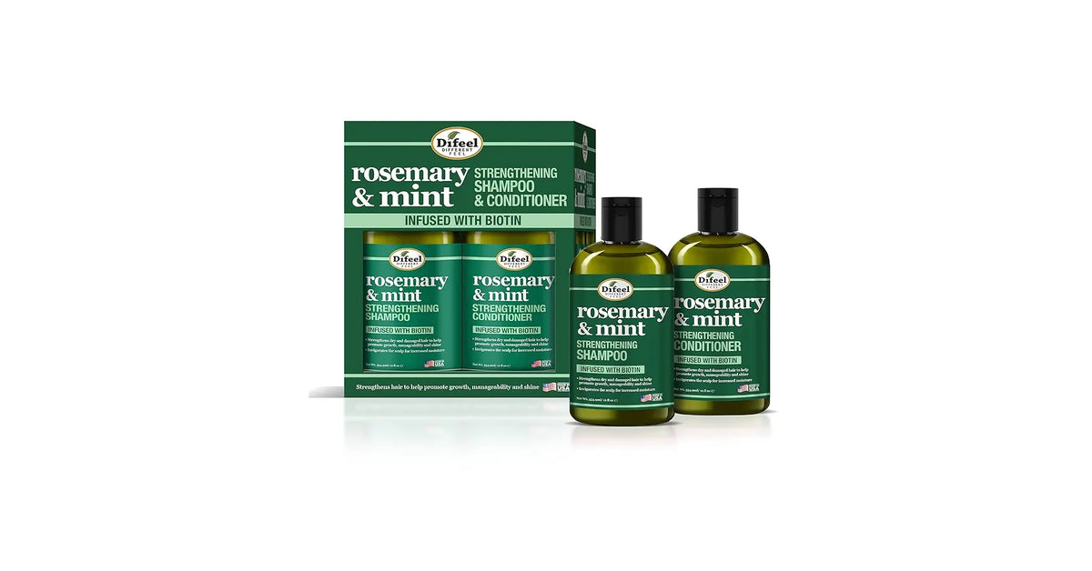Difeel Rosemary & Mint Shampoo & Conditioner 12oz Kit