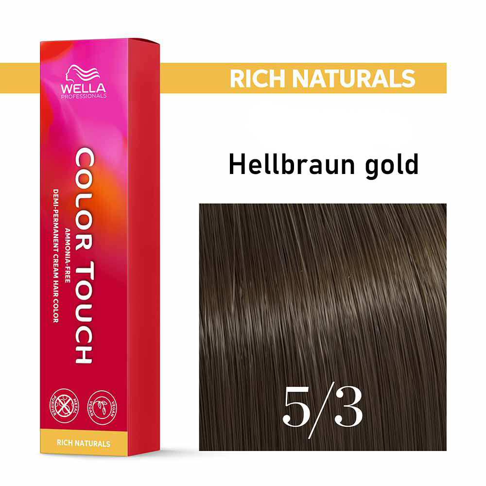 Wella Professional COLOR TOUCH Rich Naturals 5/3 hellbraun gold 60ml