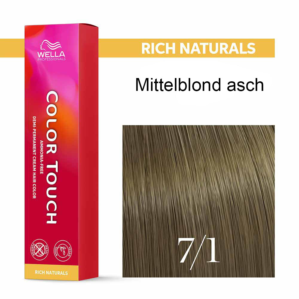 Wella Professional COLOR TOUCH Rich Naturals 7/1 mittelblond asch 60ml