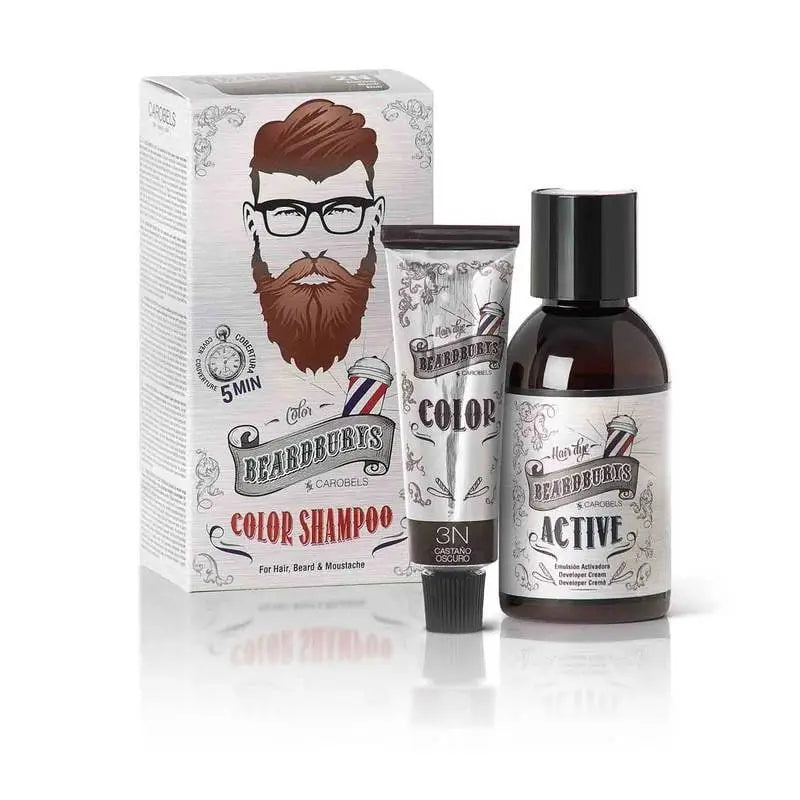 Beardburys Farbshampoo - Dark Brown 3N Color 30ml - Active 45ml